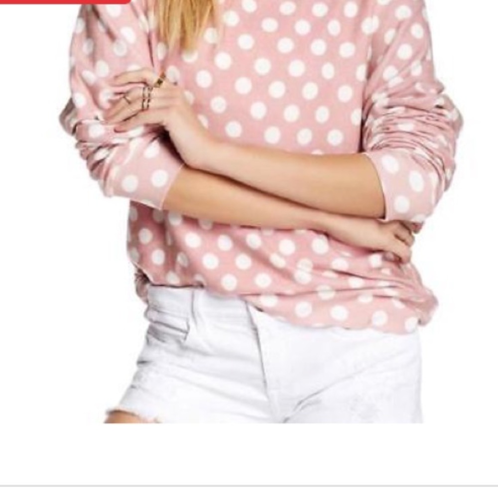 Wildfox pink white baggy sweater